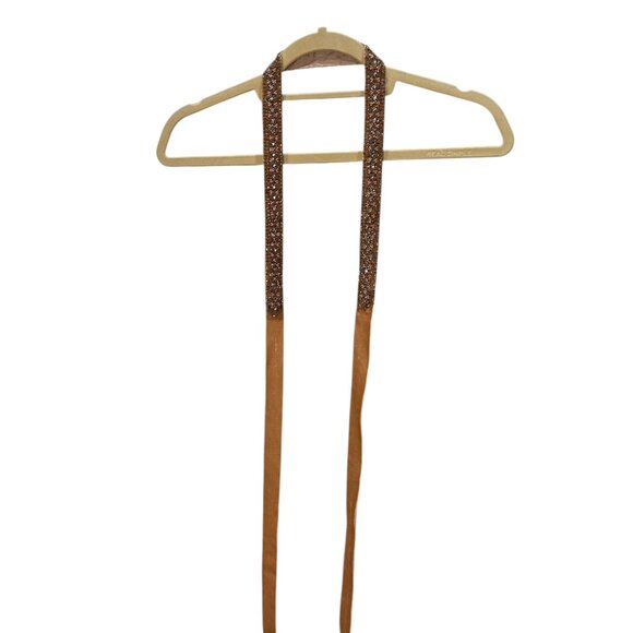 J. crew pink velvet beaded bow tie belt S - Picture 5 of 6